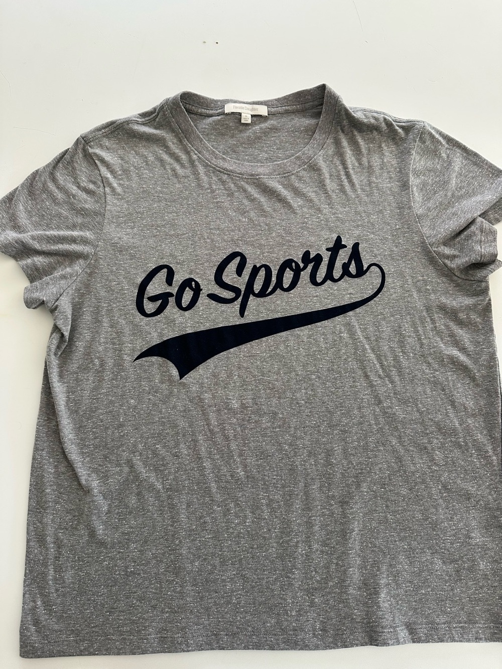 Favorite Daughter Go Sports Graphic Tee XL Heather Gray Casual Sporty Chic